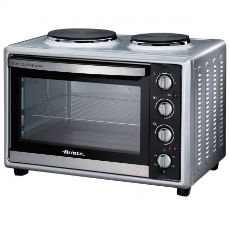 Cuptor electric cu 2 plite Ariete Bon Cuisine 995, 1500W, 40 L, Timer, 4 trepte de coacere, Inox