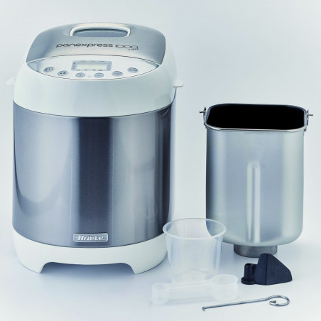 Masina de facut paine Ariete PANEXPRESS 1000 0133/00, 550W, 1 kg, 19 programe, LCD, 3 trepte de coacere, Pornire intarziata 15 h, Inox