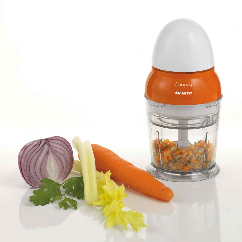 Tocator Ariete CHOPPY 1836/00, 160W, 250 ml, PULSE, Capac de siguranta, Alb/Portocaliu