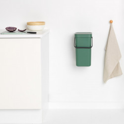 Cos colectare selectiva a deseurilorBrabantia Sort&Go 1003234, 12 L, Maner, Montabil pe perete, Verde inchis