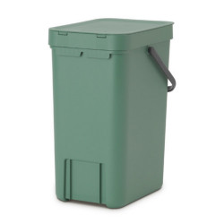 Cos de gunoi colectare selectiva Brabantia Sort&Go 1003235, 16 L, Maner, Montabil pe perete, Verde închis