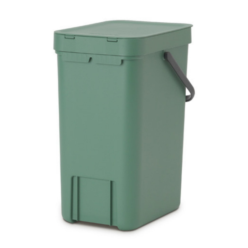 Cos de gunoi colectare selectiva Brabantia Sort&Go 1003235, 16 L, Maner, Montabil pe perete, Verde închis
