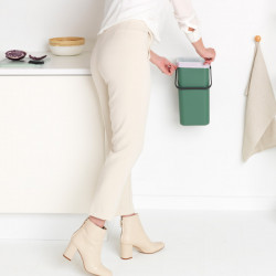 Cos de gunoi colectare selectiva Brabantia Sort&Go 1003235, 16 L, Maner, Montabil pe perete, Verde închis