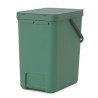 Cos de gunoi colectare selectiva Brabantia Sort&Go 1003236, 25 L, Maner, Montabil pe perete, Verde inchis