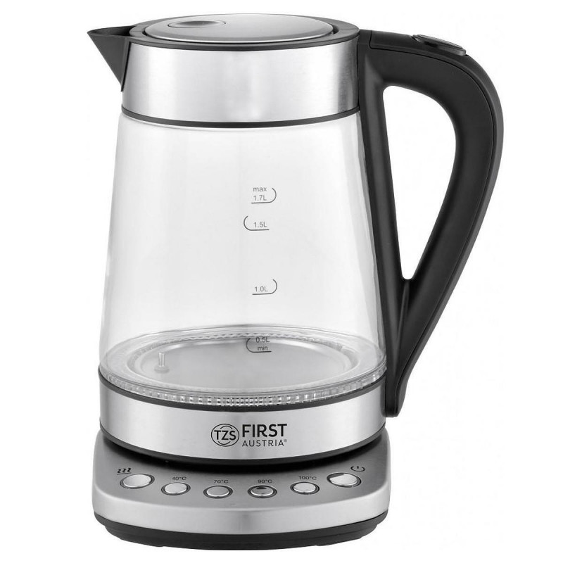 Cana electrica First Austria FA-5405-9, 2200W, 1,7 L, 4 setari, LED Indicator, Mentinere la cald, Inox
