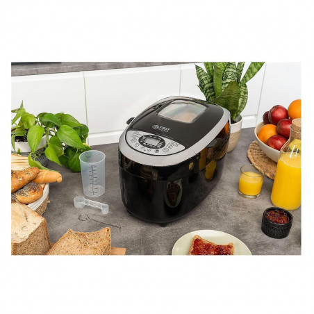 Masina de facut paine FIRST FA-5152-3-BA, 850W, 1.25 kg, 12 programe, Timer, Acoperire antiaderenta, Negru/inox