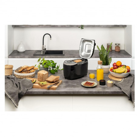 Masina de facut paine FIRST FA-5152-3-BA, 850W, 1.25 kg, 12 programe, Timer, Acoperire antiaderenta, Negru/inox