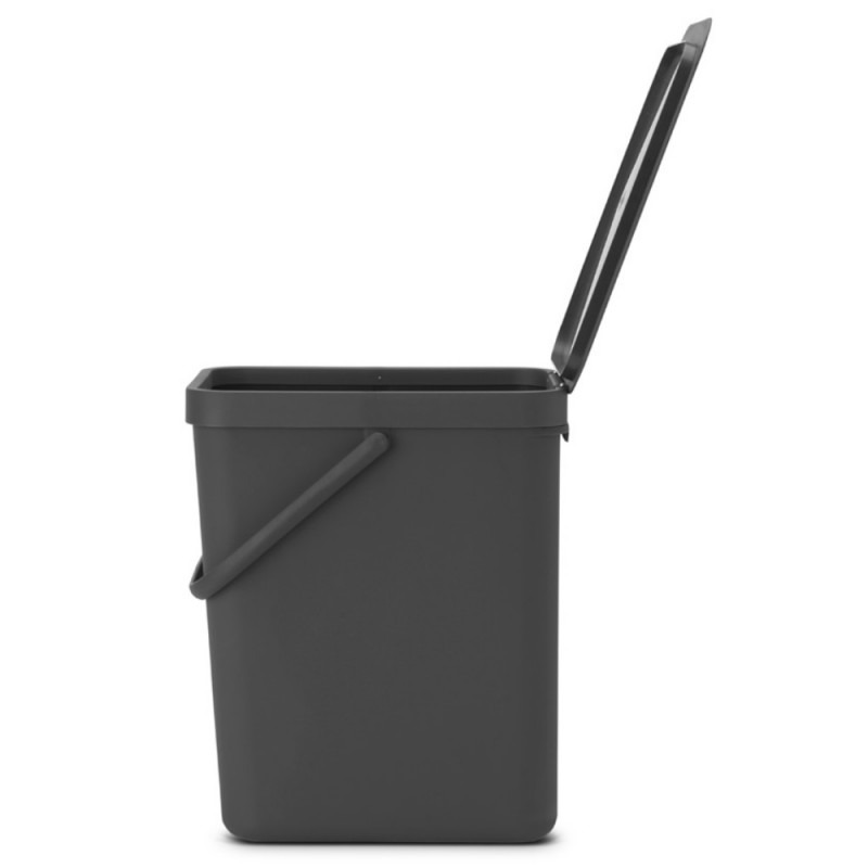 Cos de gunoi colectare selectiva Brabantia Sort&Go 1003237, 25 L, Maner, Montabil pe perete, Gri inchis