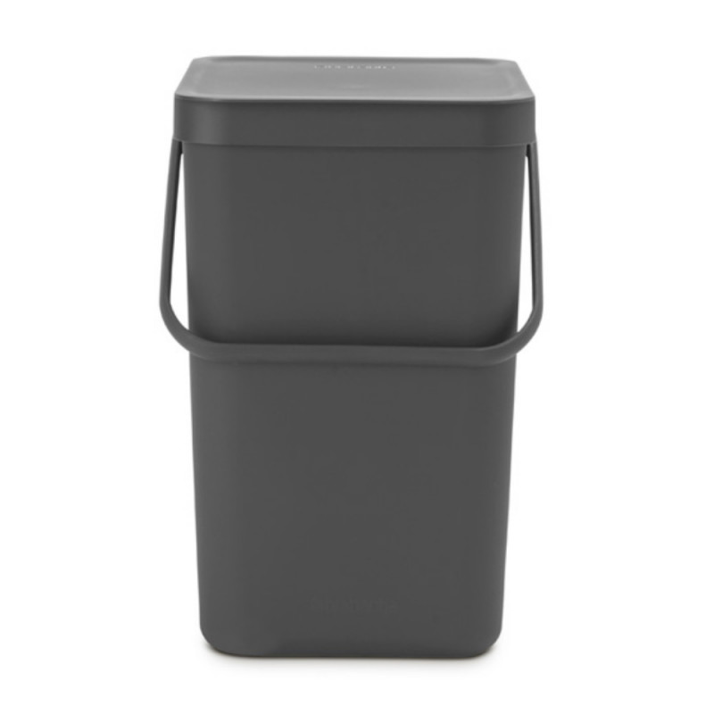 Cos de gunoi colectare selectiva Brabantia Sort&Go 1003237, 25 L, Maner, Montabil pe perete, Gri inchis