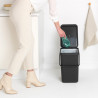 Cos de gunoi colectare selectiva Brabantia Sort&Go 1003237, 25 L, Maner, Montabil pe perete, Gri inchis