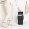 Cos de gunoi colectare selectiva Brabantia Sort&Go 1003237, 25 L, Maner, Montabil pe perete, Gri inchis