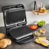 Gratar electric Tefal OptiGrill+ GC717810, 2000W, 6 programe, Acoperire antiaderenta Teflon, Ecran tactil, Smart grill, Max 240C, Negru