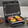Gratar electric Tefal OptiGrill+ GC717810, 2000W, 6 programe, Acoperire antiaderenta Teflon, Ecran tactil, Smart grill, Max 240C, Negru