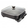 Tigaie electrica Elite FP-1500BL, 1500W, 26 cm, Capac din sticla, Termostat, Acoperire antiaderenta, Negru