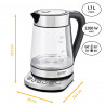 Cana electrica First Austria FA-5405-9, 2200W, 1,7 L, 4 setari, LED Indicator, Mentinere la cald, Inox