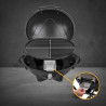 Gratar electric First Austria FA-5350-1, 2400W, Termostat, Termometru, Placa antiaderenta, Alimentare impermeabila, Roti, Negru