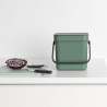 Cos de gunoi colectare selectiva BrabantiaSort&Go 1003229, 3 L, Maner, Montabil pe perete, Verde închis