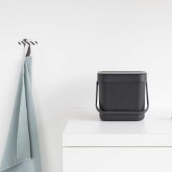 Cos de gunoi colectare selectiva Brabantia Sort&Go 1003230, 3 L, Maner, Gri închis