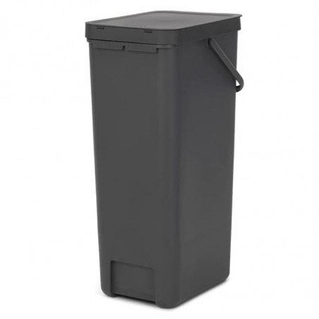 Cos de gunoi colectare selectiva Brabantia Sort&Go 1004140, 40 L, Maner, Montabil pe perete, Gri inchis