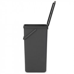 Cos de gunoi colectare selectiva Brabantia Sort&Go 1004140, 40 L, Maner, Montabil pe perete, Gri inchis