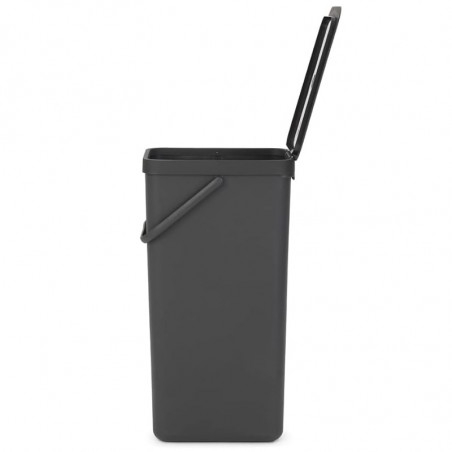 Cos de gunoi colectare selectiva Brabantia Sort&Go 1004140, 40 L, Maner, Montabil pe perete, Gri inchis