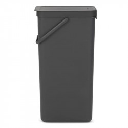 Cos de gunoi colectare selectiva Brabantia Sort&Go 1004140, 40 L, Maner, Montabil pe perete, Gri inchis