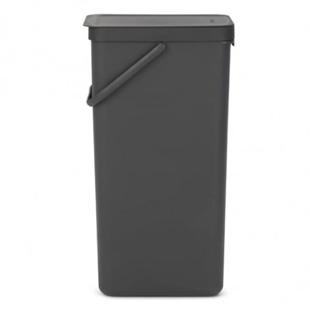 Cos de gunoi colectare selectiva Brabantia Sort&Go 1004140, 40 L, Maner, Montabil pe perete, Gri inchis