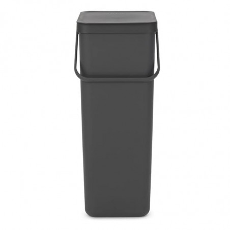 Cos de gunoi colectare selectiva Brabantia Sort&Go 1004140, 40 L, Maner, Montabil pe perete, Gri inchis
