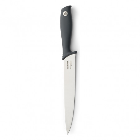 Cuțit pentru carne Brabantia Tasty+ 1001164, 20 cm, Oțel călit, Rezistent la zgârieturi și coroziune, Gri închis