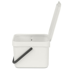 Brabantia Coș de colectare selectivă a deșeurilor Sort&Go 1005514, 6 l, Mâner, Montabil pe perete, Gri deschis