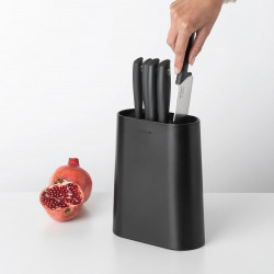 Set 5 cutite Brabantia Tasty+ 1001177, Otel calit, Rezistent la zgarieturi si coroziune, Gri inchis