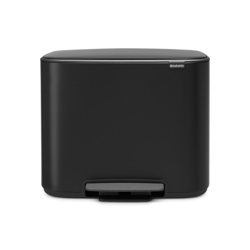 Cos de gunoi cu pedala Brabantia Bo Pedal 1000236, 36 L, Inchidere lina, Baza antiderapanta, Rezistent la amprente, Negru
