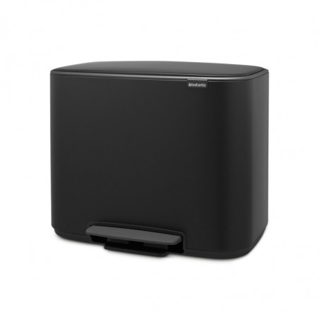 Cos de gunoi cu pedala Brabantia Bo Pedal 1000236, 36 L, Inchidere lina, Baza antiderapanta, Rezistent la amprente, Negru
