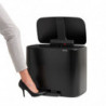 Cos de gunoi cu pedala Brabantia Bo Pedal 1000236, 36 L, Inchidere lina, Baza antiderapanta, Rezistent la amprente, Negru