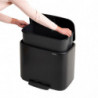 Cos de gunoi cu pedala Brabantia Bo Pedal 1000236, 36 L, Inchidere lina, Baza antiderapanta, Rezistent la amprente, Negru