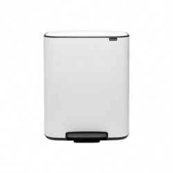 Coș de gunoi Brabantia Bo Pedal 1003182, 60 l, închidere ușoară, bază antiderapantă, alb