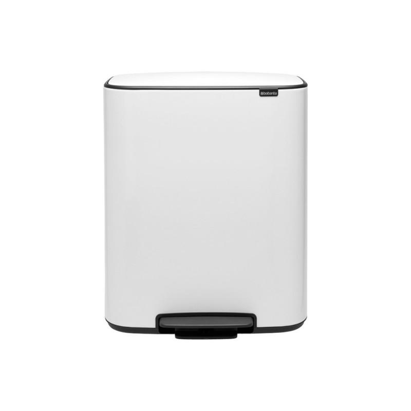 Coș de gunoi Brabantia Bo Pedal 1003182, 60 l, închidere ușoară, bază antiderapantă, alb
