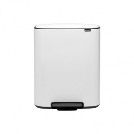 Coș de gunoi Brabantia Bo Pedal 1003182, 60 l, închidere ușoară, bază antiderapantă, alb
