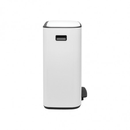Coș de gunoi Brabantia Bo Pedal 1003182, 60 l, închidere ușoară, bază antiderapantă, alb