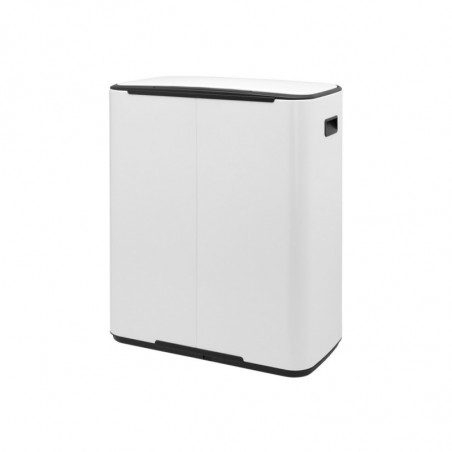Coș de gunoi Brabantia Bo Pedal 1003182, 60 l, închidere ușoară, bază antiderapantă, alb