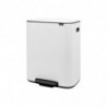 Coș de gunoi Brabantia Bo Pedal 1003182, 60 l, închidere ușoară, bază antiderapantă, alb