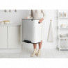 Coș de gunoi Brabantia Bo Pedal 1003182, 60 l, închidere ușoară, bază antiderapantă, alb