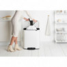 Coș de gunoi Brabantia Bo Pedal 1003182, 60 l, închidere ușoară, bază antiderapantă, alb