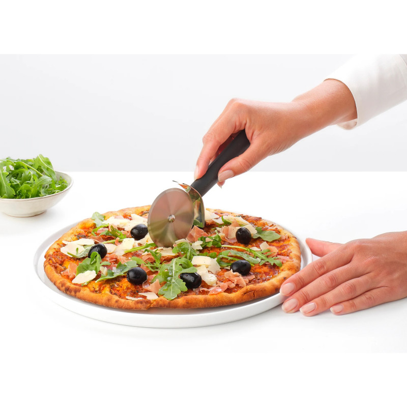 Brabantia Tasty+ 1008888 Cuțit pentru pizza, Agățător, Inel de agățat, Oțel călit, Gri închis