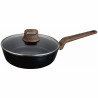 Tigaie adanca cu capac Oliver Voltz Paris OV54419F24CD, 24 cm, Acoperire antiaderenta, Senzor de cаldura, Inductie, Negru