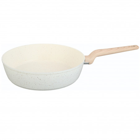 Tigaie adanca Voltz Nice OV54419E28D, 28x6.8 cm, Acoperire marmura, Inductie, Cream melange