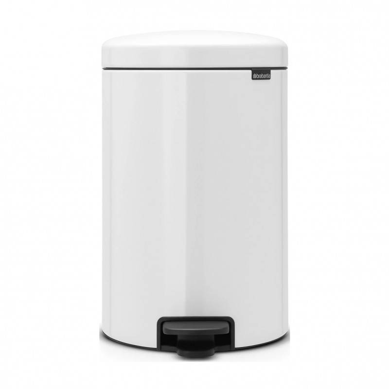 Cos de gunoi cu pedala Brabantia NewIcon 649034, 20 L, Inchidere lina, Baza antiderapanta, Alb