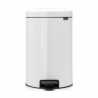 Cos de gunoi cu pedala Brabantia NewIcon 649034, 20 L, Inchidere lina, Baza antiderapanta, Alb