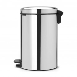 Cos de gunoi cu pedala Brabantia NewIcon 649040, 20 L, Inchidere lina, Baza antiderapanta, Inox