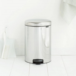 Cos de gunoi cu pedala Brabantia NewIcon 649040, 20 L, Inchidere lina, Baza antiderapanta, Inox